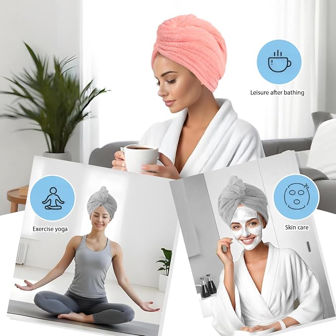 Microfiber Hair Drying Towel Wrap - Image 3