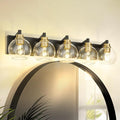 Bathroom Light Fixtures, 5-Light Black and Gold Bathroom Vanity Light, 32 Inch by Metwet
