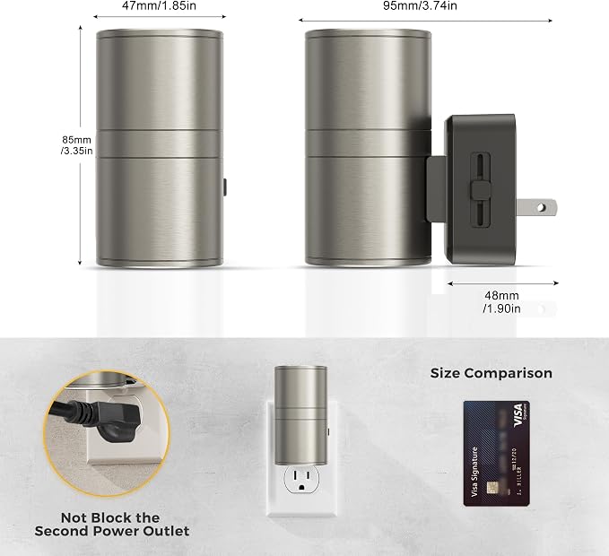 L LOHAS LED Night Light, Dimmable Night Lights Plug into Wall, Metal-Shade - Image 7