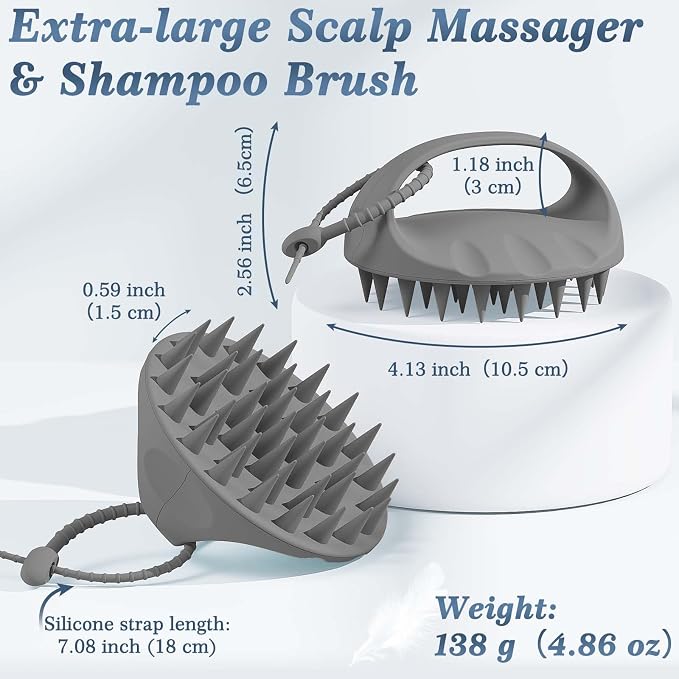 Manmihealth Silicone Back Scrubber & Soft Bath Glove, Silicone Scalp Massager - Image 2