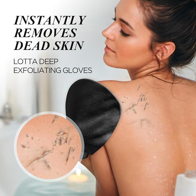 LOTTA Exfoliating Gloves for Dead Skin Removal & Skin Cell Renewal, Vegan - Image 3