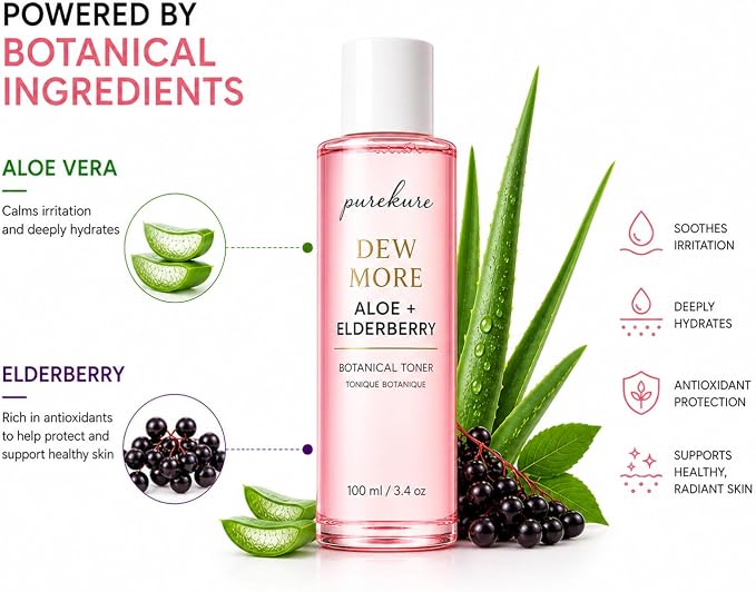 Aloe & Elderberry Facial Toner, Alcohol-Free, Hydrating Face Toner - Image 4