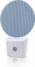 Night Lights Auto Sensor Blue Pinstripes Night Light Woven Denim Striped Round by Home+L6