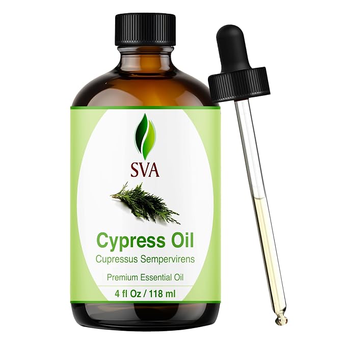 SVA Cypress Essential Oil – 4 Fl Oz – 100% Natural Cypress Oil by SVAORGANICS