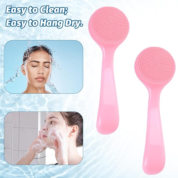 2Pack Silicone Face Brush Manual Face Scrub Brush Soft Facial Brushes - Image 6