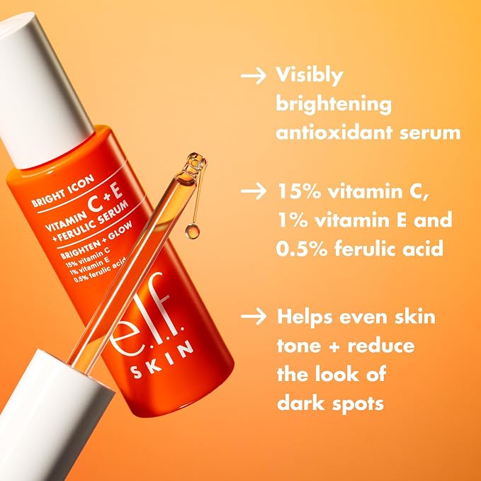 e.l.f. SKIN Bright Icon Vitamin C + E + Ferulic Face Serum, Brightening & - Image 2