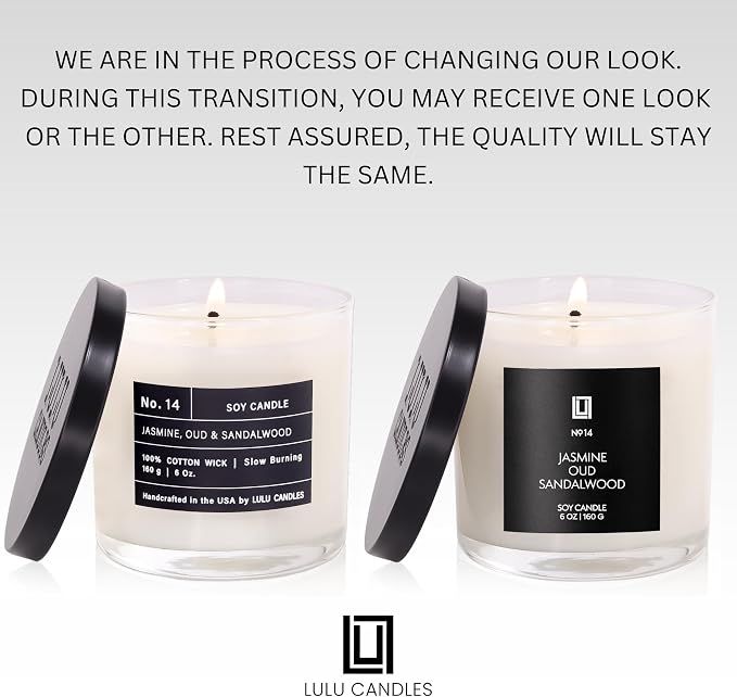 Lulu Candles | Jasmine, Oud & Sandalwood | Luxury Scented Soy Jar Candle | Hand - Image 2