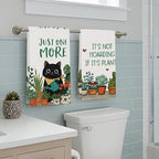 Accnicc 2 Pack Black Cat Bathroom Hand Towels Decorative Potted Plants Dish - Image 5