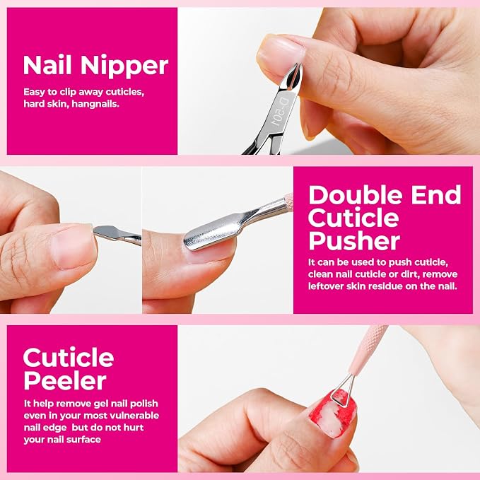 FANDAMEI Manicure Kit for Women, Professional Nail Files and Buffers, Cuticle - Image 5