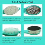 Foot File Callus Remover 5-in-1, Scrubber Brush, Stainless Steel Foot Rasp and - Image 2