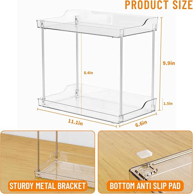 Yieach 2 Tier Bathroom Counter Organizer, Tiered Bathroom Organizer - Image 3