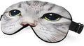 Cat Silk Eye Mask Sleep Mask Cute Funny Kitten Big Green Eyes Animal Pet Eye by Unknown