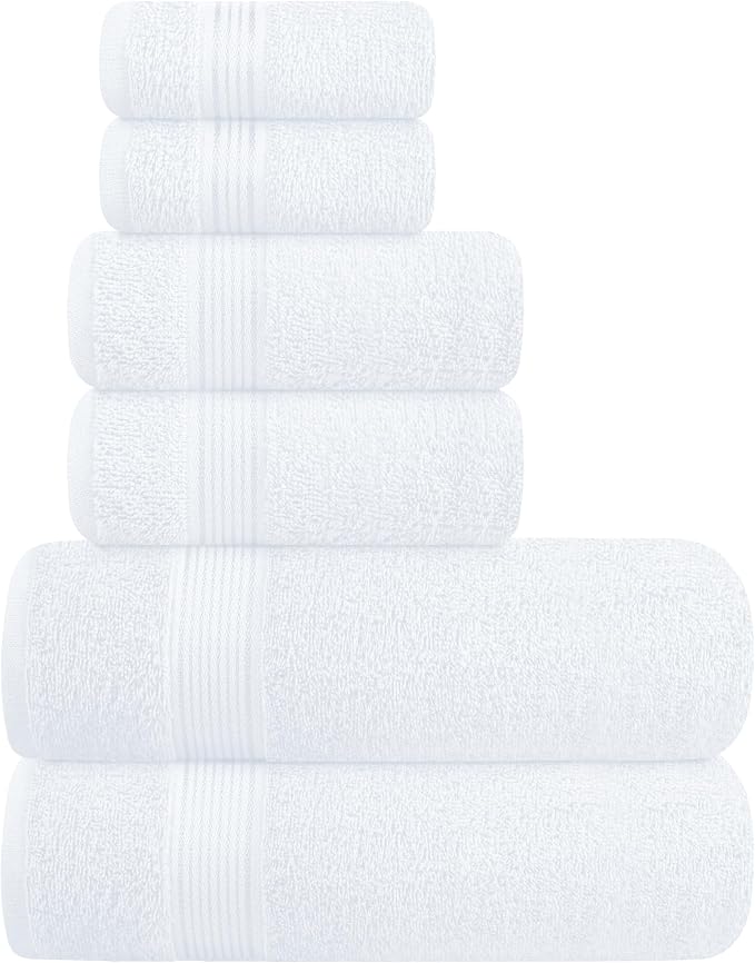 Elvana Home Ultra Soft 6 Pack Cotton Towel Set, Contains 2 Bath Towels 28x55 by Unknown