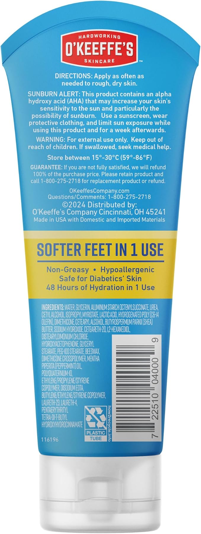 O'Keeffe's for Healthy Feet Intense Renewal Cream - 3 oz Tube - Chemically - Image 10