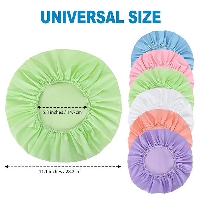 6 PCS Shower Caps for Women, Double Side Waterproof Shower Cap, Reusable - Image 3