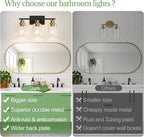 Indoi 3-Light Bathroom Light Fixtures, Bathroom Wall Lamp - Image 2
