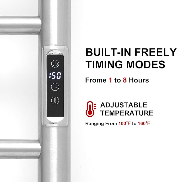 Electric Towel Warmer Rack, Heating Towel Warmer, Timer & Temperature Control - Image 3