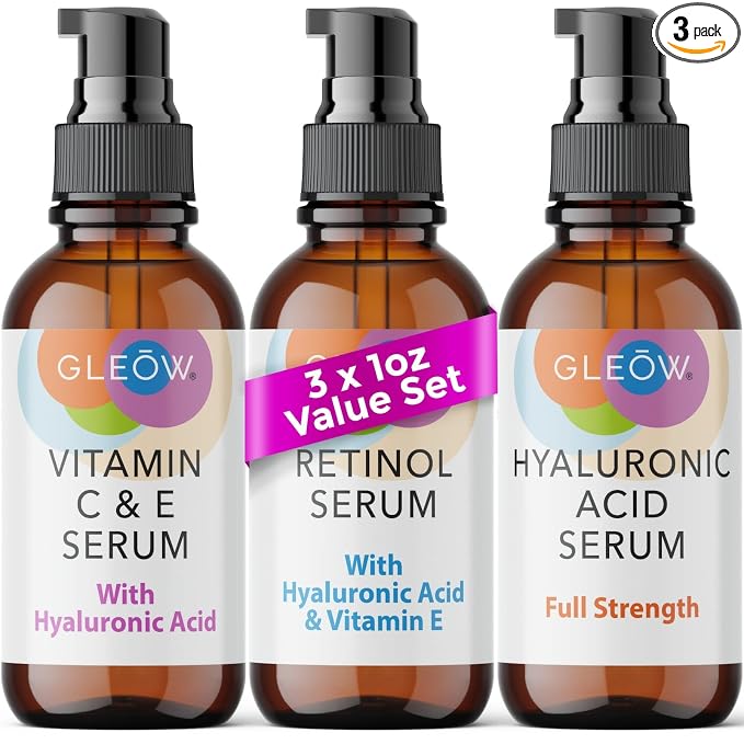 GLEOW Retinol Serum for Face, Vitamin C by Gleow