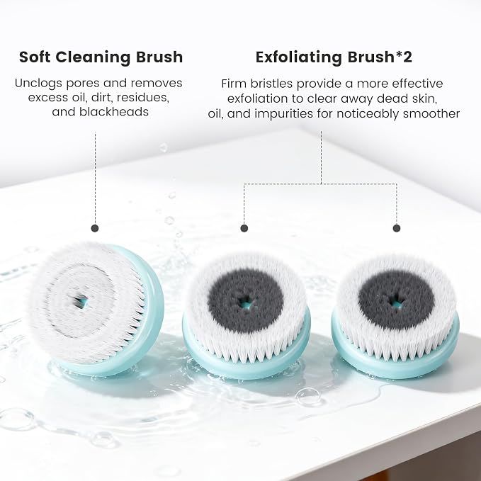 Facial Cleansing Brush with Dual Rotating, Electric Face Scrubber, 3 in 1 - Image 4
