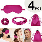 4Pcs Silk Sleep Masks Satin Eye Mask Silky Eyes Cover Blindfold Eyeshade - Image 2