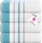 CASA COPENHAGEN White Bay 4Pcs 100% Egyptian Cotton Designer Hand Towels Gift by CASACOPENHAGEN