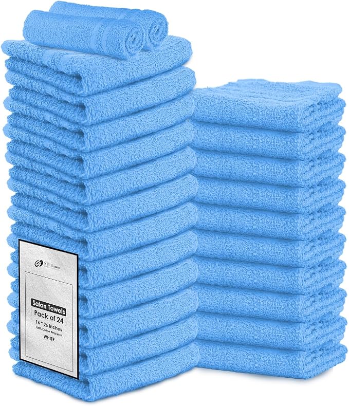 Hand Towels Light Blue Economy Salon Towels by STFLinen
