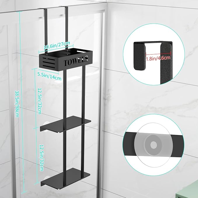 Over The Door Towel Rack, 3 Tier Hanging Towel Rack - Image 5