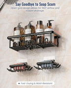 8 Pack Adhesive Rustproof Shower Shelves - Image 5