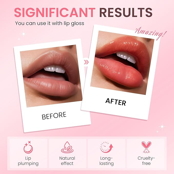Lip Plumper by Vafee, Natural Lip Plumper and Lip Care Serum, Lip Enhancer - Image 3