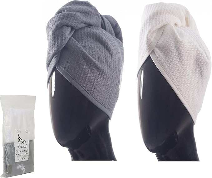 100% Turkish Cotton Hair Towel Wrap by SELARUS