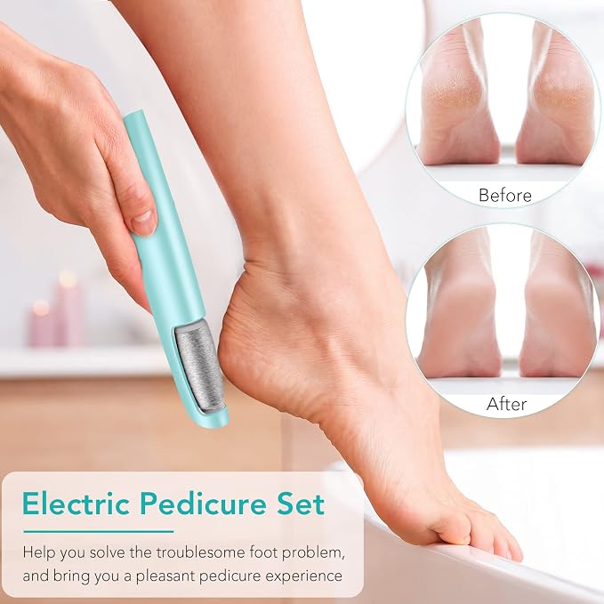 Electric Callus Remover for Feet, Professional Pedicure Kit Foot Scrubber for - Image 3