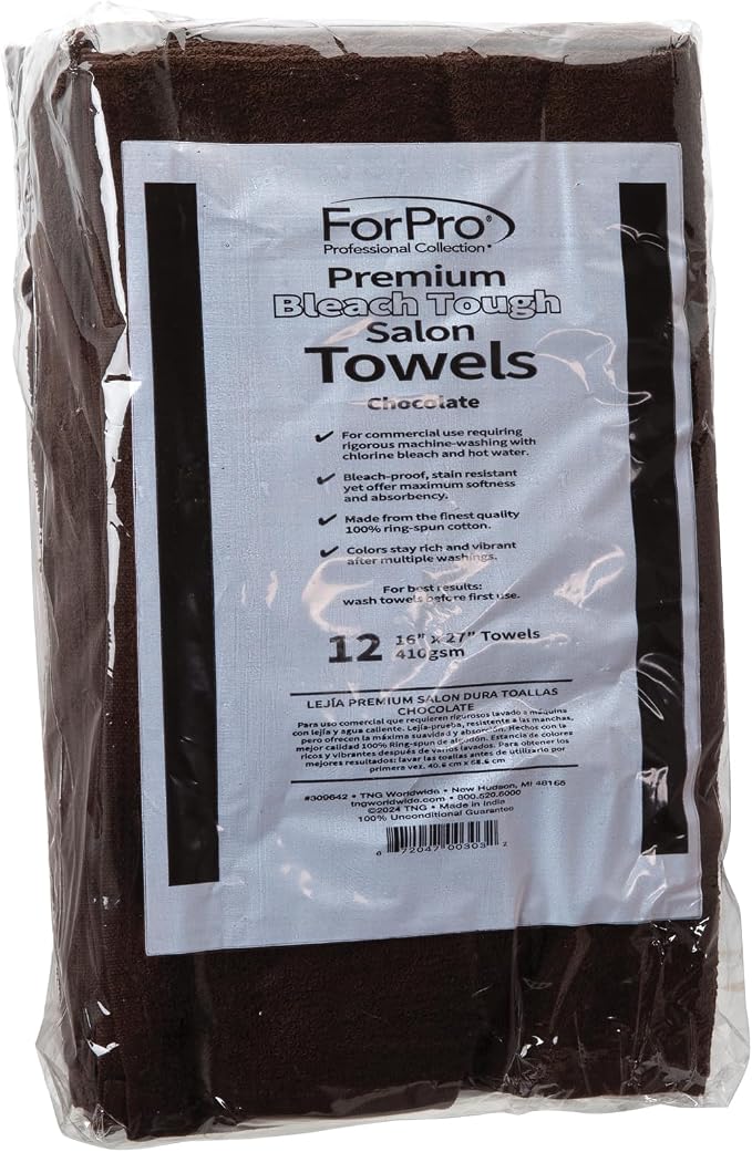 ForPro Premium Bleach Tough Salon Towels, 100% Cotton, Bleach-Proof Towels - Image 4