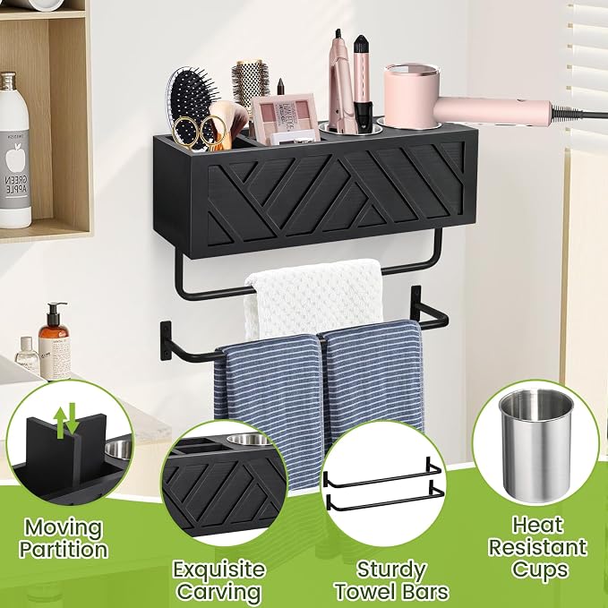 Hair Tool Organizer Wall Mount, Hair Dryer Holder - Image 6