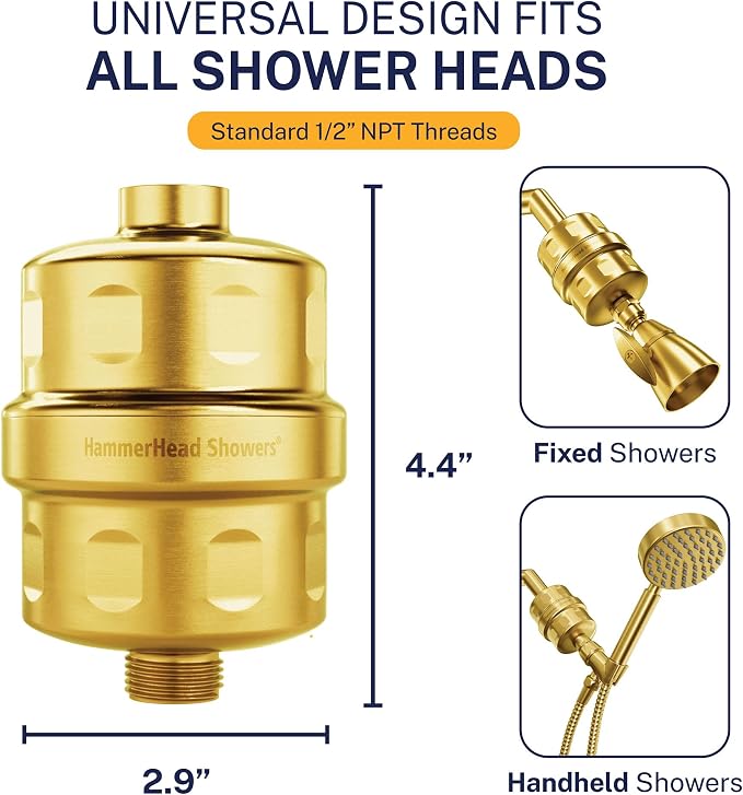 HammerHead Showers® Solid Metal Shower Head Filter – KDF 55 Shower Filter - Image 3