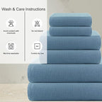 CASA COPENHAGEN Wafffle 4Pcs 100% Egyptian Cotton Large Designer Towels Gift - Image 4
