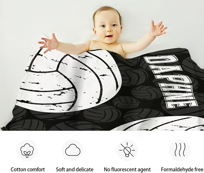 Custom Volleyball Blanket, Personalized Volleyball Blanket, Customized Sport - Image 3