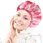 4 PCS Shower Caps for Women, Printing Bath Caps, Double Layers Shower Cap - Image 6