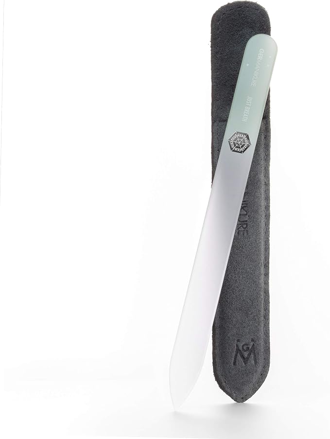 GERMANIKURE Glass Nail File in Suede Sleeve by GERMANIKURE