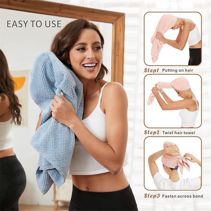 Large Microfiber Hair Towel Wrap - Image 5