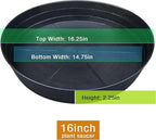 LWALRS Plant Saucer 16 Inch 2 Pack 10 12 14 16 18 20 25, Plastic Plant Trays - Image 2