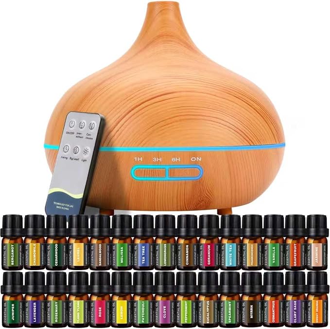 550 ML Aroma Diffiser with Essential Oils Set, Essential Oil Diffuser with by SACATR