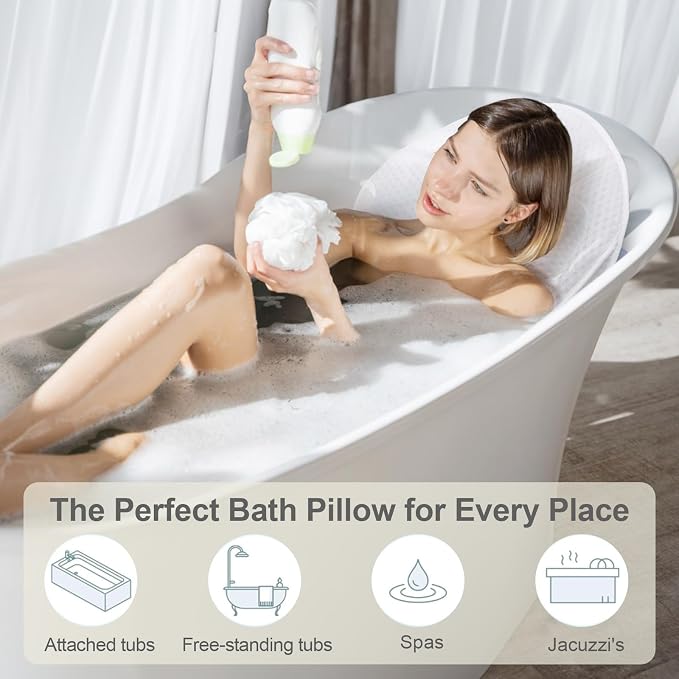 Luxury Spa Bath Pillow, Thick Full Body Cushion - Image 2