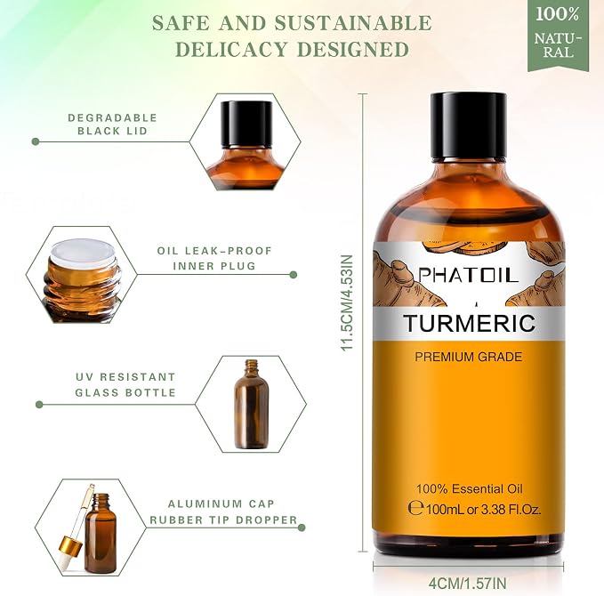 Turmeric 3.38fl.oz Essential Oil, PHATOIL Pure Aromatherapy Oils - Image 5