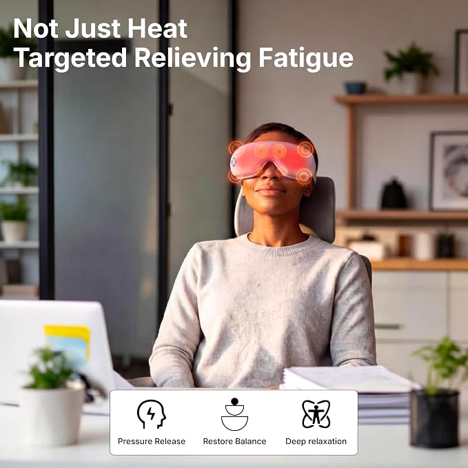 Eye Massager with Heat, Dry Eyes, Eye Strain, Dark Circles, Rechargeable - Image 3