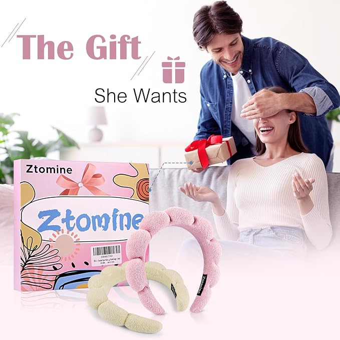 Ztomine Headband, Puffy Makeup Headbands - Image 5