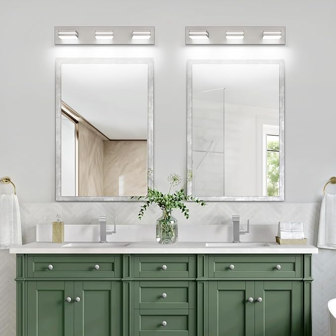 SineRise LED Modern Bathroom Vanity Light Fixtures, Brushed Nickel Modern - Image 9