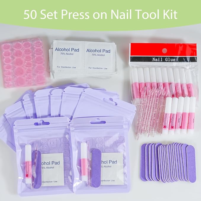 Press On Nail Tool Kit with Everything, Bebbtiy Press On Nail Prep Tool Kit - Image 5
