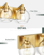 Bathroom Light Fixtures, 5 Light Brushed Gold Vanity Light, 32 Inch Modern Wall - Image 5