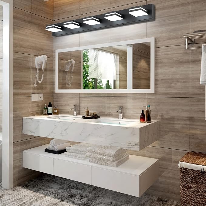 SineRise LED Modern Bathroom Vanity Light Fixtures, Matte Black Modern Acrylic - Image 6