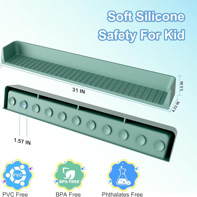 Splash Guard for Bathtub, Silicone Bathtub Water Guard for Tub Kids, Bath Tub - Image 2